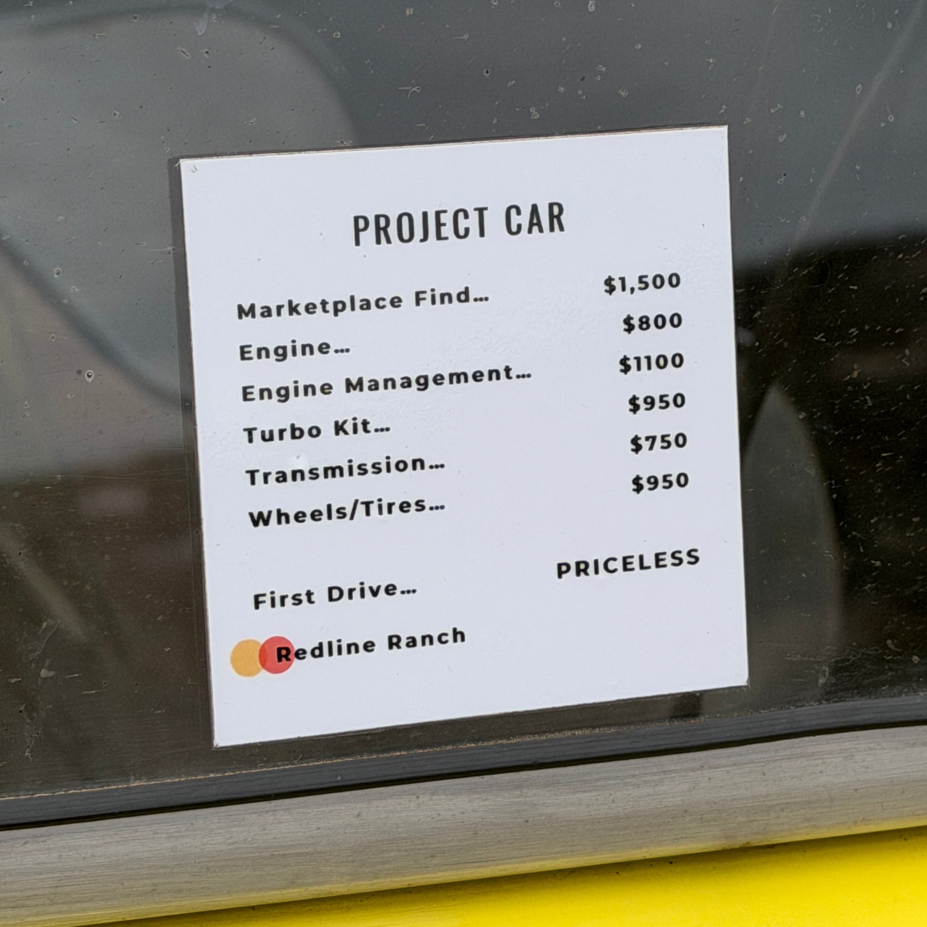 Project Car Sticker